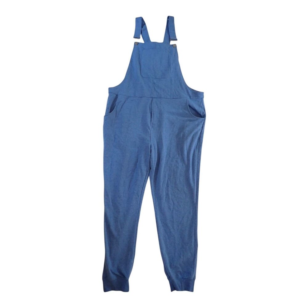 SWOVERALLS Overalls Gender Neutral XL Blue Heather Knit Bib Jumpsuit Cozy Lounge